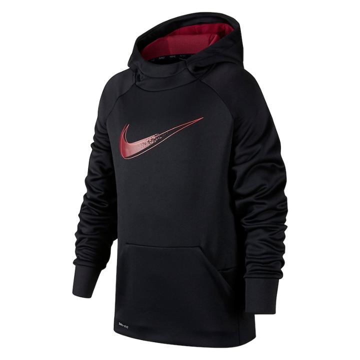 Boys 8-20 Nike Fading Swoosh Therma Hoodie, Size: Medium, Grey (charcoal)