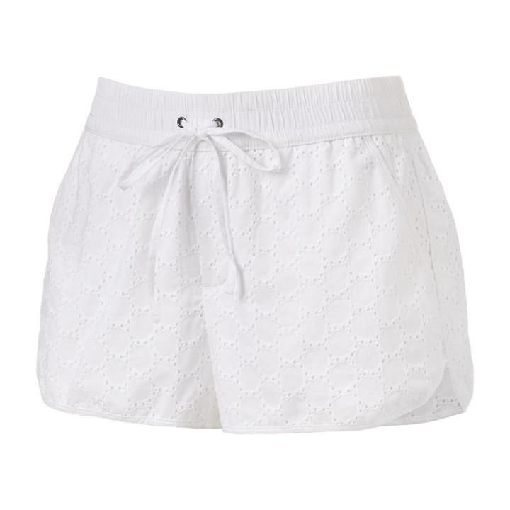 Juniors' So&reg; Dolphin Hem Twill Shortie Shorts, Girl's, Size: Xl, White
