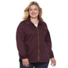 Plus Size Sonoma Goods For Life&trade; Utility Jacket, Women's, Size: 1xl, Drk Purple