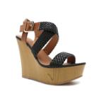 Qupid Kendall Women's Wedge Sandals, Girl's, Size: 8.5, Black