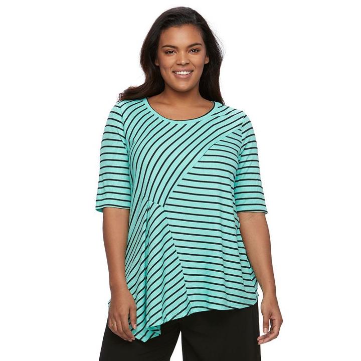 Plus Size Apt. 9&reg; Pieced Scoopneck Tee, Women's, Size: 3xl, Brt Green