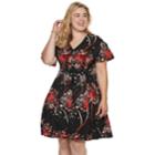 Plus Size Suite 7 Print Fit & Flare Dress, Women's, Size: 14 W, Black/red