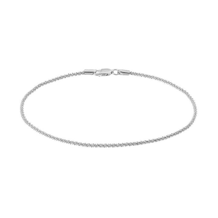 Barefootsies Silver Plated Sparkle Chain Anklet, Women's, Size: 9, Grey