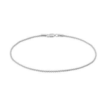 Barefootsies Silver Plated Sparkle Chain Anklet, Women's, Size: 9, Grey