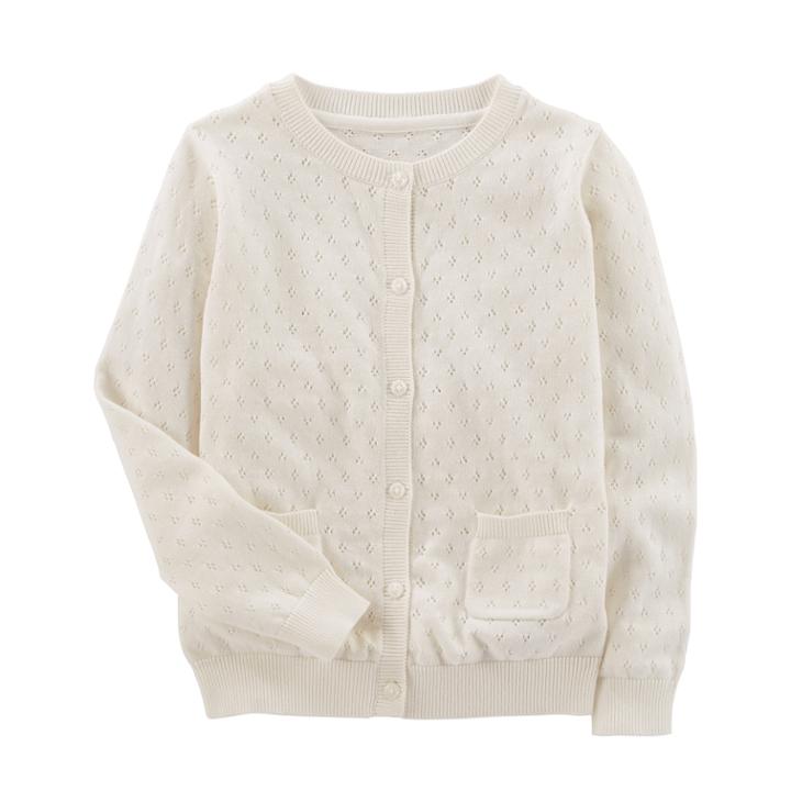 Girls 4-12 Oshkosh B'gosh&reg; Pointelle Cardigan, Size: 4-5, White