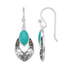 Tori Hill Sterling Silver Marcasite & Simulated Turquoise Drop Earrings, Women's, Blue