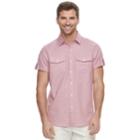 Men's Apt. 9&reg; Premier Flex Slim-fit Stretch Textured Woven Button-down Shirt, Size: Xl Slim, Red