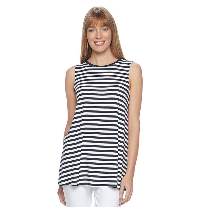 Women's Croft & Barrow&reg; Scoopneck Trapeze Tank Top, Size: Large, Blue