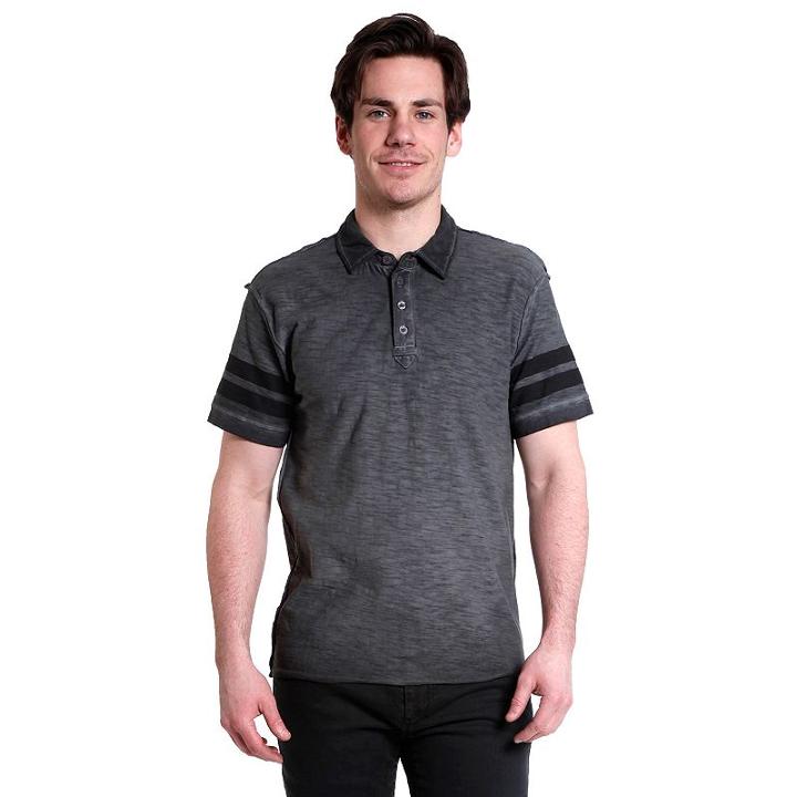 Men's Excelled Slubbed Polo, Size: Medium, Black