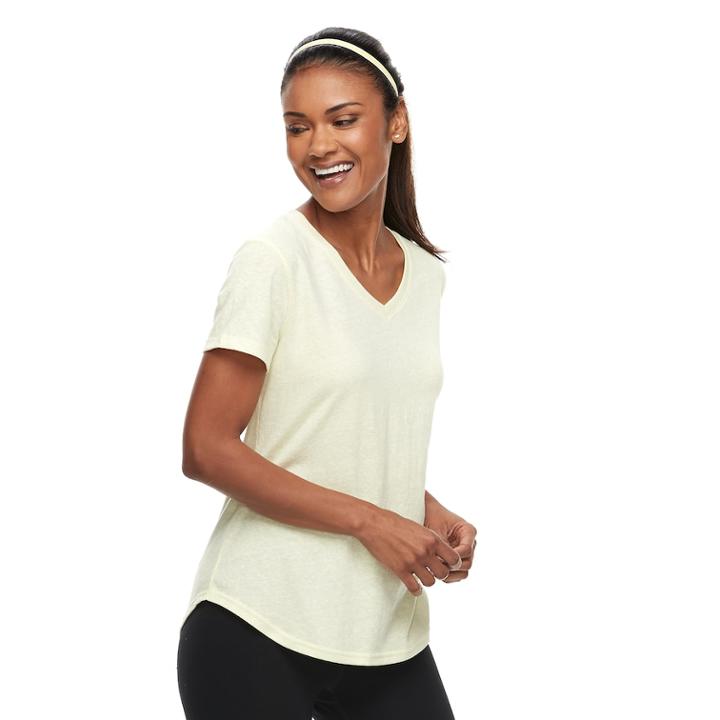 Women's Petite Tek Gear&reg; Core Short Sleeve Tee, Size: S Petite, Lt Yellow