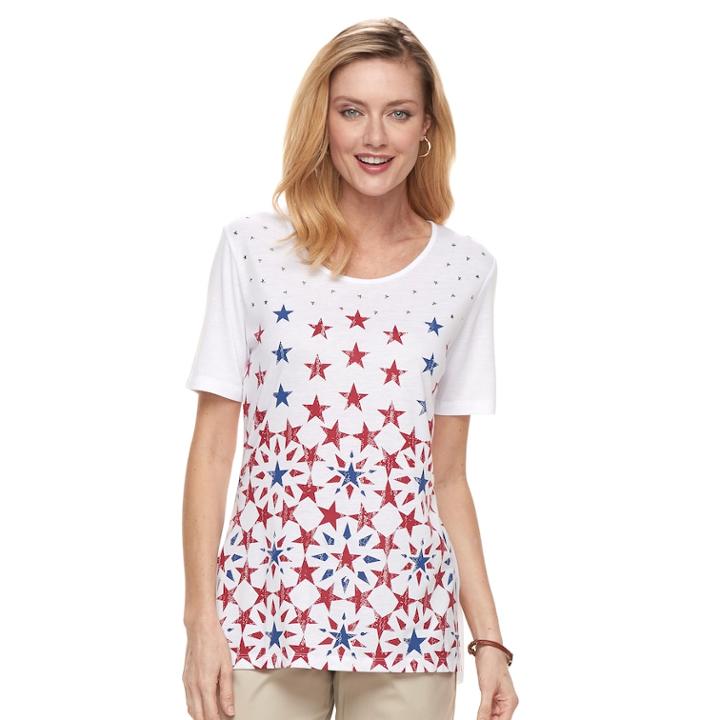 Women's Patriotic Swing Tee, Size: Large, White