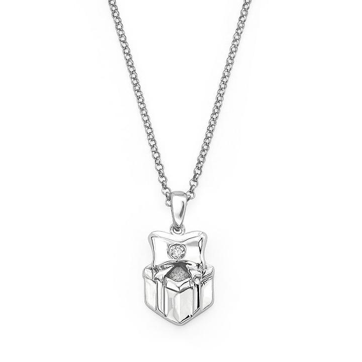 Little Diva Diamonds Sterling Silver Diamond Accent Gift Box Pendant - Kids, Girl's, Size: 14, White