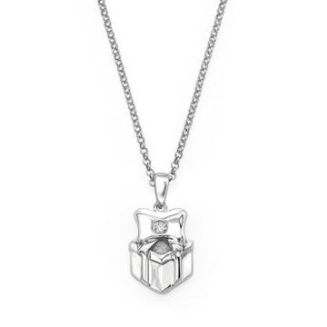Little Diva Diamonds Sterling Silver Diamond Accent Gift Box Pendant - Kids, Girl's, Size: 14, White