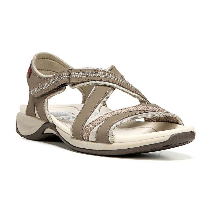 Dr. Scholl's Panama Women's Sport Sandals, Size: Medium (9), Beig/green (beig/khaki)