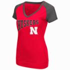 Women's Campus Heritage Nebraska Cornhuskers First Base V-neck Tee, Size: Medium, Red Other