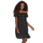 Juniors' Mudd&reg; Ruffled Off-the-shoulder Dress, Teens, Size: Small, Oxford