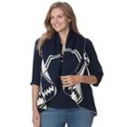 Plus Size Chaps Tribal Sweater Vest, Women's, Size: 3xl, Blue (navy)