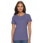 Women's Croft & Barrow&reg; Essential Crewneck Tee, Size: Xxl, Blue (navy)