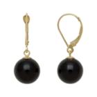 14k Gold Onyx Bead Drop Earrings, Women's, Black