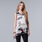 Women's Simply Vera Vera Wang Print Handkerchief Tank, Size: Xs, Natural