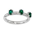 Stacks And Stones Sterling Silver Lab-created Emerald Stack Ring, Women's, Size: 6, Green
