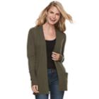 Petite Sonoma Goods For Life&trade; Ribbed Cardigan, Women's, Size: Xs Petite, Dark Green