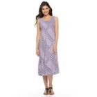 Petite Croft & Barrow&reg; Smocked Challis Dress, Women's, Size: L Petite, Purple
