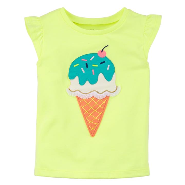 Girls 4-8 Carter's Ice Cream Cone Applique, Size: 4-5, Yellow