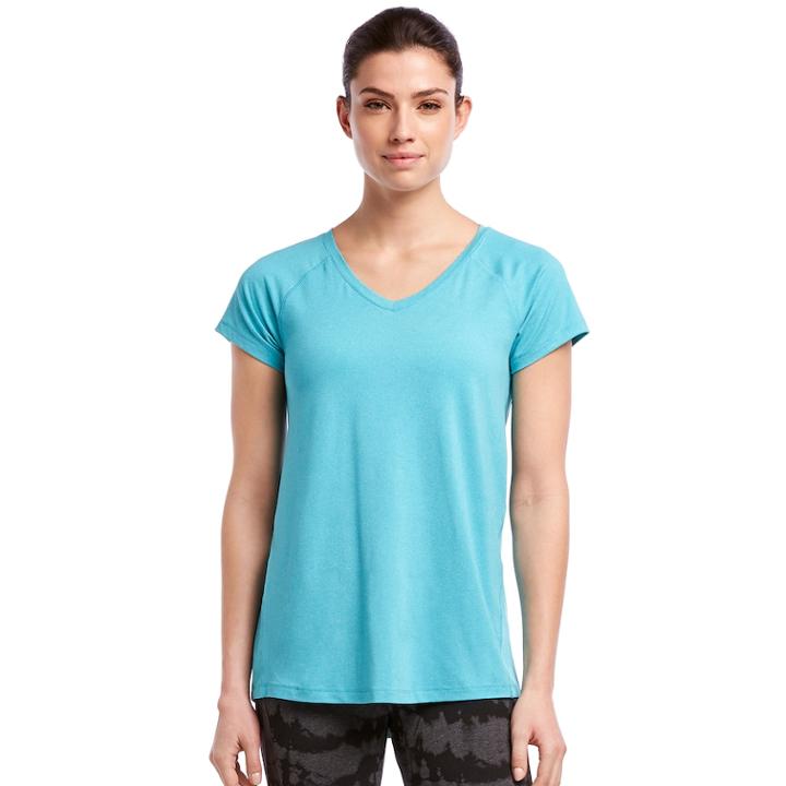 Women's Jockey Sport Resolution V-neck Tee, Size: Xl, Turquoise/blue (turq/aqua)
