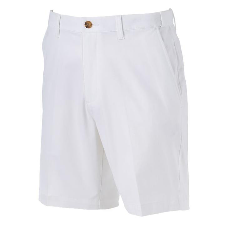 Men's Croft & Barrow&reg; True Comfort Classic-fit Stretch Flat Front Shorts, Size: 31, White