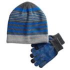 Boys 4-20 Tek Gear&reg; Sherpa-lined Hat & Gloves Set, Med Blue