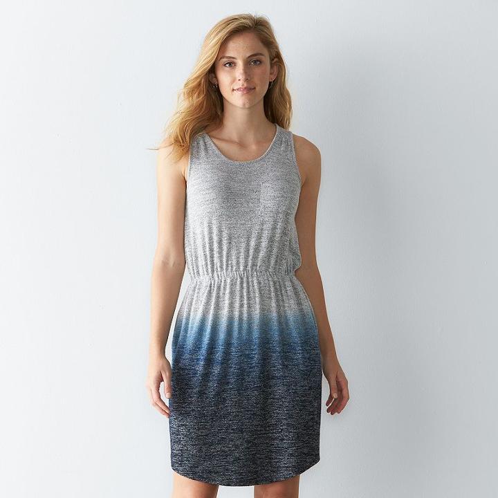 Women's Sonoma Goods For Life&trade; Dip-dyed Tank Dress, Size: Large, Silver