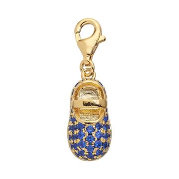 Tfs Jewelry 14k Gold Over Cubic Zirconia Baby Shoe Charm, Women's