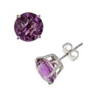 Sterling Silver African Amethyst Stud Earrings, Women's, Purple