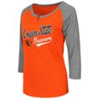 Women's Campus Heritage Oregon State Beavers Meridian Baseball Tee, Size: Medium, Grey (charcoal)