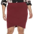 Juniors' Plus Size Joe B Crisscross Solid Ribbed Skirt, Teens, Size: 1xl, Dark Red