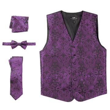 Men's Steven Land Paisley 4-pc. Vest Set, Size: Small, Purple
