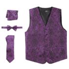 Men's Steven Land Paisley 4-pc. Vest Set, Size: Small, Purple