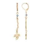 Lc Lauren Conrad Nickel Free Wavy Leaf & Bead Drop Earrings, Women's, Blue