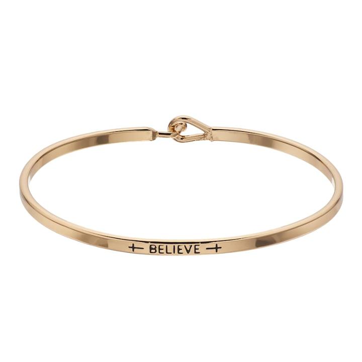 Lc Lauren Conrad Believe Cross Cuff Bracelet, Women's, Gold