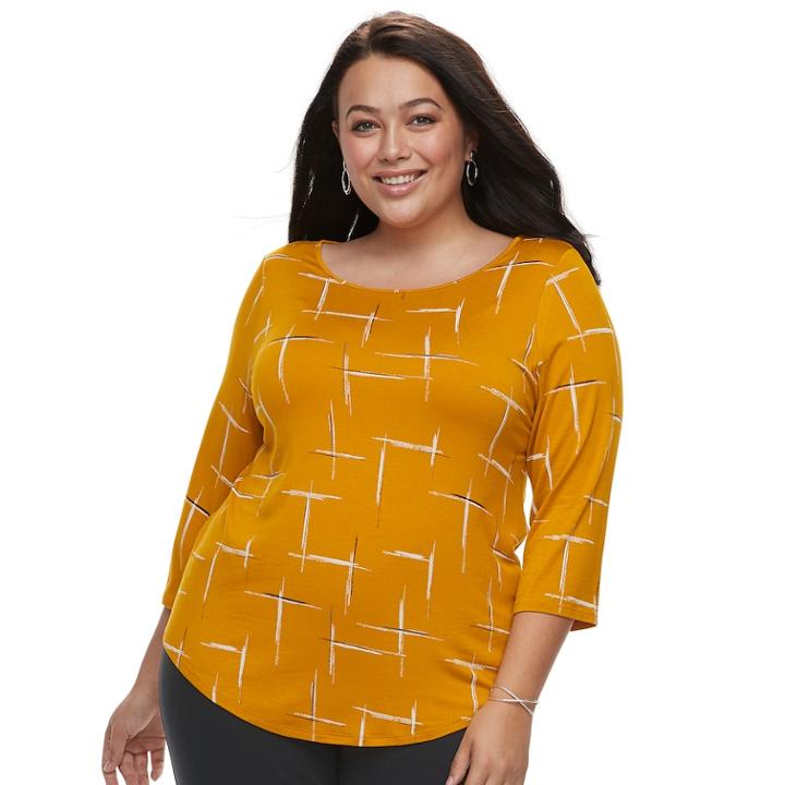 Plus Size Apt. 9&reg; Scoopneck Tee, Women's, Size: 0x, Drk Orange