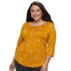 Plus Size Apt. 9&reg; Scoopneck Tee, Women's, Size: 0x, Drk Orange