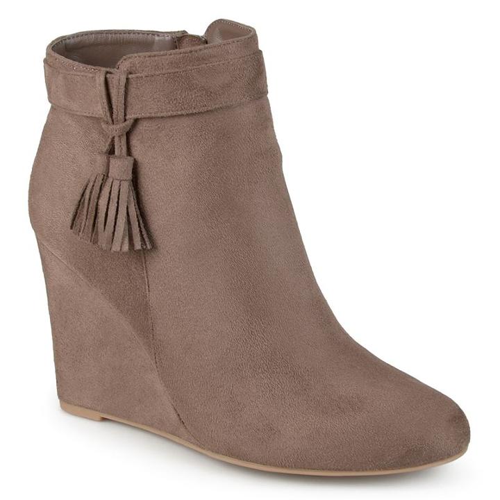 Journee Collection Gia Women's Wedge Ankle Boots, Girl's, Size: 10, Brown