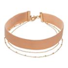 Lc Lauren Conrad Multi Strand Pink Stretch Choker Necklace, Women's
