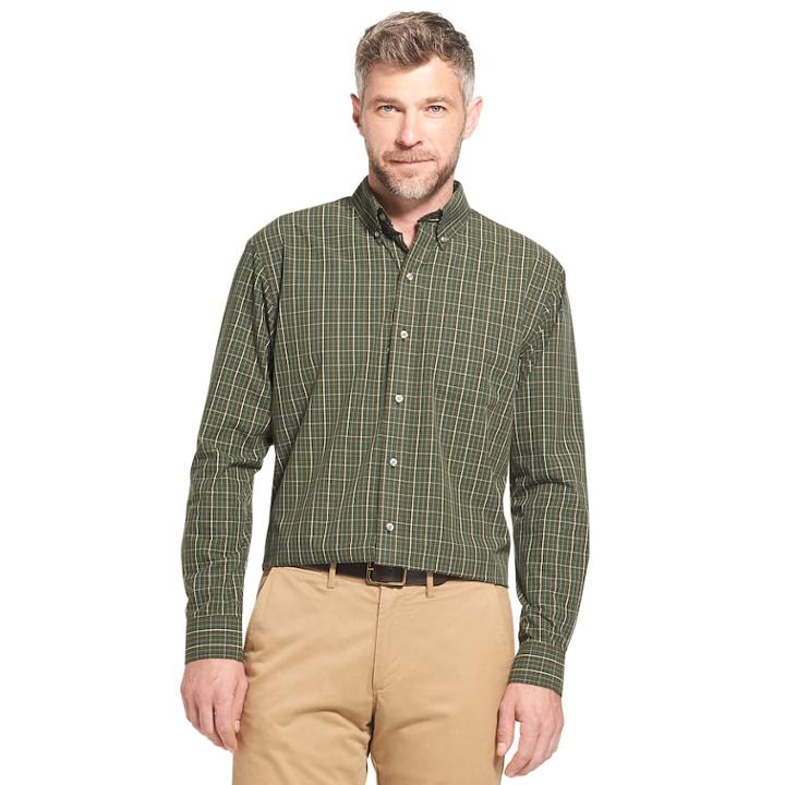 Men's Arrow Hamilton Classic-fit Poplin Button-down Shirt, Size: Large, Dark Green