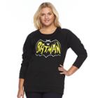 Juniors' Plus Size Dc Comics Batman Graphic Fleece Sweatshirt, Girl's, Size: 2xl, Black