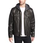 Men's Levi's&reg; Sherpa-lined Faux-leather Trucker Jacket, Size: Medium, Dark Brown