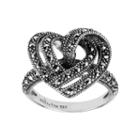 Lavish By Tjm Sterling Silver Heart Ring - Made With Swarovski Marcasite, Women's, Size: 8, Black