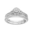 Lovemark 10k White Gold 1/4 Carat T.w. Diamond Cluster Engagement Ring Set, Women's, Size: 7