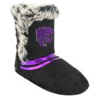 Women's Kansas State Wildcats Mid-high Faux-fur Boots, Size: Xl, Black